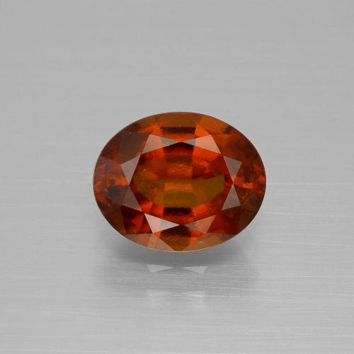 Granate hessonita rojo natural de 2,17 ct, corte óvalo, VS