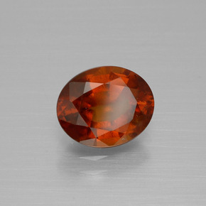 Granate hessonita rojo natural de 2,17 ct, corte óvalo, VS