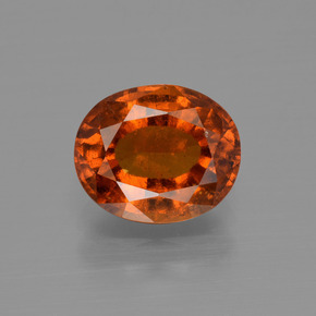 Granate hessonita naranja natural de 2,68 ct, corte óvalo, VS-SI