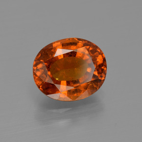Granate hessonita naranja natural de 2,68 ct, corte óvalo, VS-SI
