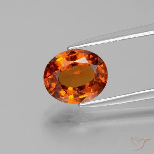 2.08ct Natural Naranja oscuro Granate Hessonita, Ovalada, VS-SI