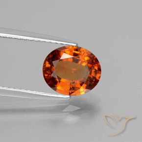 granate hessonita Naranja oscuro natural de 2.08 ct, Ovalada, VS-SI