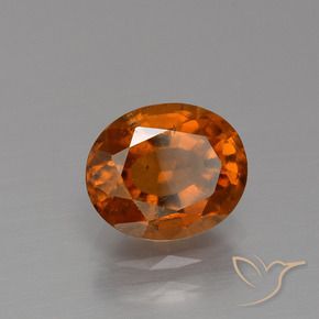 granate hessonita Naranja rojizo natural de 2.11 ct, Ovalada, VS-SI