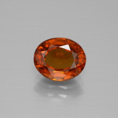 Granate hessonita naranja medio natural de 2,13 ct, corte óvalo, VS