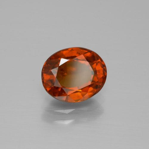 Granate hessonita naranja medio natural de 2,13 ct, corte óvalo, VS
