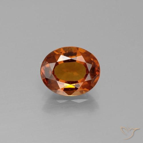 1.67ct Natural Naranja rojizo Granate Hessonita, Ovalada, VS