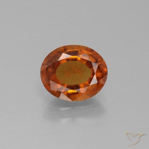 1.99ct Natural Naranja oscuro medio Granate Hessonita, Ovalada, VS-SI
