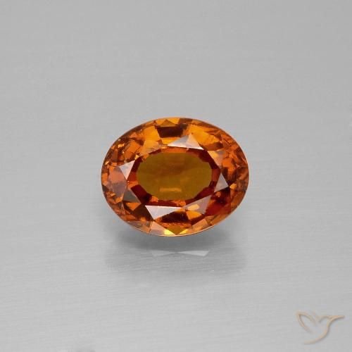 1.65ct Natural Ámbar naranja Granate Hessonita, Ovalada, VS-SI