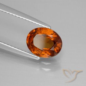 granate hessonita Naranja oscuro natural de 1.65 ct, Ovalada, VS