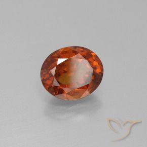 granate hessonita Naranja oscuro natural de 1.87 ct, Ovalada, VS