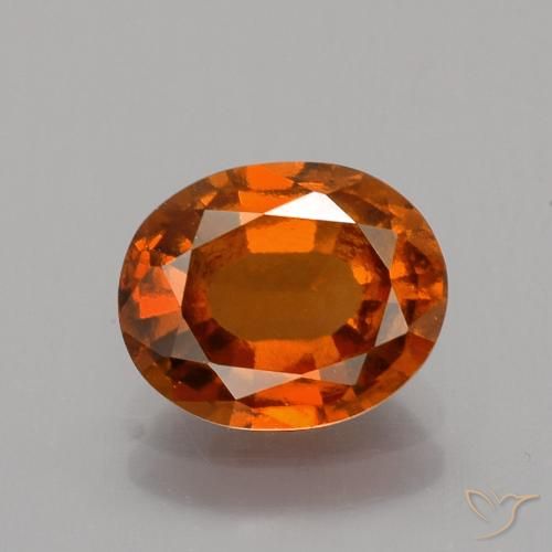 1.76ct Natural Naranja rojizo Granate Hessonita, Ovalada, VS