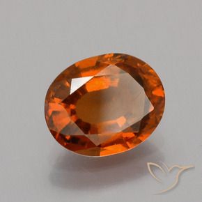 granate hessonita Naranja rojizo natural de 1.76 ct, Ovalada, VS