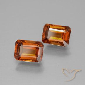 Gemas de granate hessonita Naranja oscuro natural de 2.43 ct, Corte Octágono / Esmeralda, VS-SI