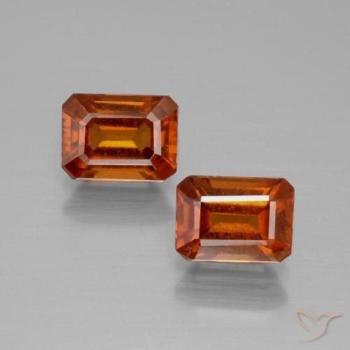 2.59ctw Natural Naranja oscuro medio Granate Hessonita, corte esmeralda, VS