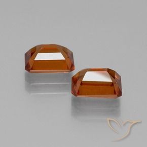 Gemas de granate hessonita Naranja oscuro medio natural de 2.59 ct, Corte Octágono / Esmeralda, VS