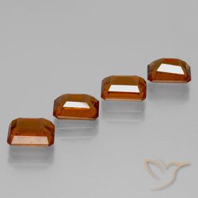 Gemas de granate hessonita Naranja medio natural de 5.00 ct, Corte Octágono / Esmeralda, VS