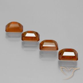 Gemas de granate hessonita Naranja medio natural de 5.05 ct, Corte Octágono / Esmeralda, VS-SI