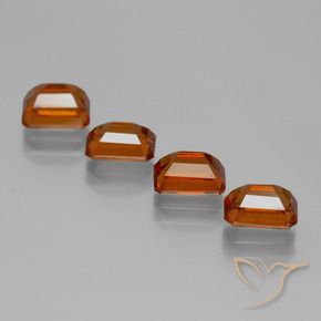 Gemas de granate hessonita Naranja medio natural de 4.86 ct, Corte Octágono / Esmeralda, VS