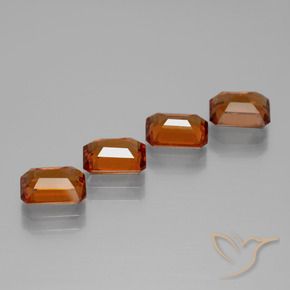 Gemas de granate hessonita Naranja medio natural de 4.35 ct, Corte Octágono / Esmeralda, VS