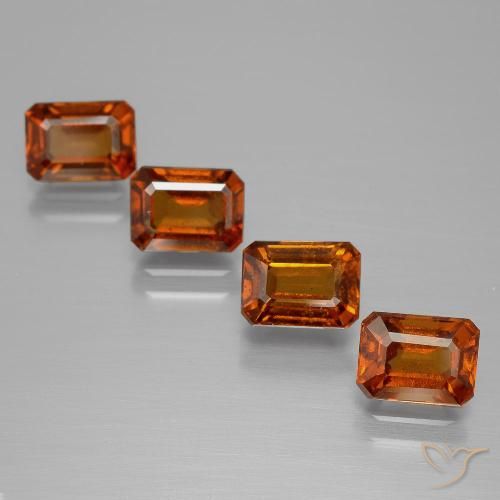 5.07ctw Natural Naranja medio Granate Hessonita, corte esmeralda, VS