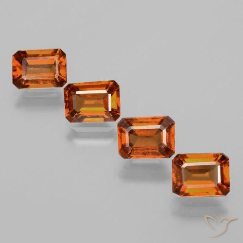 4.63ctw Natural Naranja oscuro granate hessonita, corte esmeralda, VS