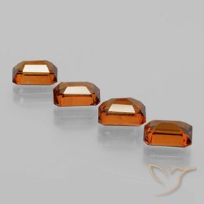 Gemas de granate hessonita Naranja oscuro natural de 4.63 ct, Corte Octágono / Esmeralda, VS
