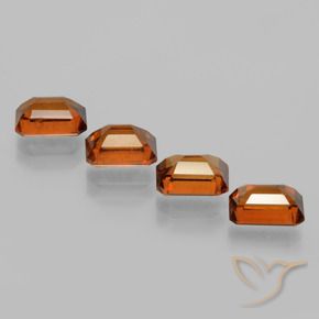 Gemas de granate hessonita Naranja medio natural de 4.86 ct, Corte Octágono / Esmeralda, VS-SI