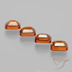 Gemas de granate hessonita Naranja medio natural de 4.82 ct, Corte Octágono / Esmeralda, VS-SI