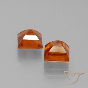Gemas de granate hessonita Naranja medio natural de 3.05 ct, Cuadrado, VS-SI