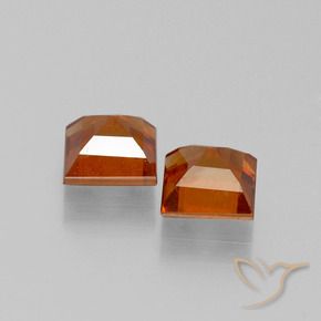 Gemas de granate hessonita Naranja oscuro medio natural de 2.58 ct, Cuadrado, VS