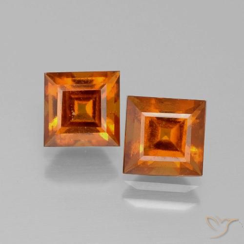 2.81ctw Natural Naranja medio Granate Hessonita, Cuadrado, VS