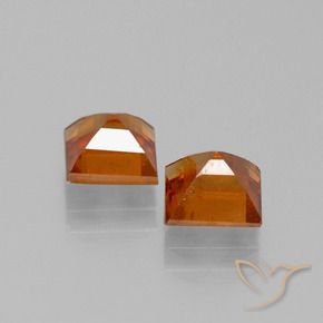 Gemas de granate hessonita Naranja medio natural de 2.81 ct, Cuadrado, VS