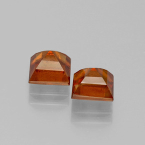 Gemas de granate hessonita naranja natural de 2,82 ct, cuadrado, VS-SI