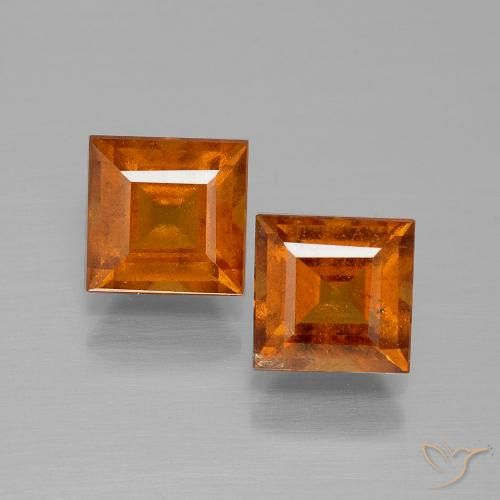 2.73ctw Natural Naranja oscuro Granate Hessonita, Cuadrado, VS-SI