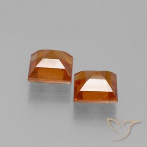 Gemas de granate hessonita Naranja oscuro natural de 2.73 ct, Cuadrado, VS-SI