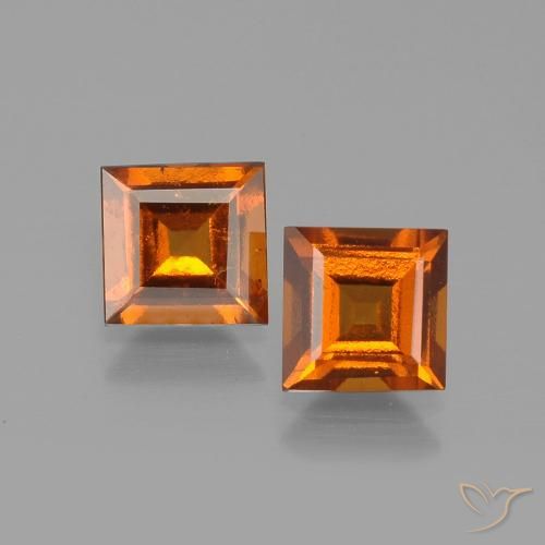 2.17ctw Natural Naranja oscuro granate hessonita, Cuadrado, VS