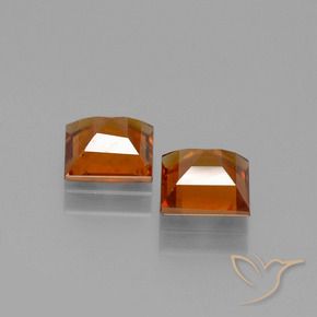 Gemas de granate hessonita Naranja oscuro natural de 2.17 ct, Cuadrado, VS