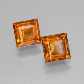 Gemas de granate hessonita naranja natural de 2,57 ct, cuadrado, VS-SI