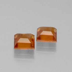 Gemas de granate hessonita naranja natural de 2,57 ct, cuadrado, VS-SI