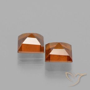 Gemas de granate hessonita Naranja medio natural de 3.19 ct, Cuadrado, VS
