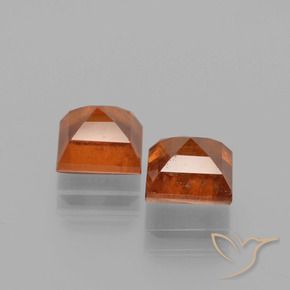 Gemas de granate hessonita Naranja medio natural de 2.91 ct, Cuadrado, VS-SI