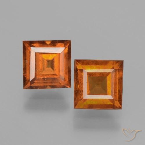 2.57ctw Natural Naranja oscuro medio Granate Hessonita, Cuadrado, VS