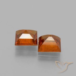 Gemas de granate hessonita Naranja oscuro natural de 2.28 ct, Cuadrado, VS
