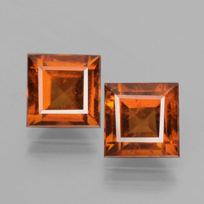 Gemas de granate hessonita Naranja oscuro natural de 3.80 ct, Cuadrado, VS