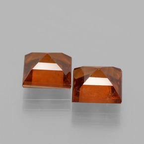 Gemas de granate hessonita Naranja oscuro natural de 3.80 ct, Cuadrado, VS