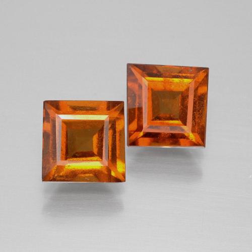 3.50ctw Natural Naranja fuego Granate Hessonita, Cuadrado, VS