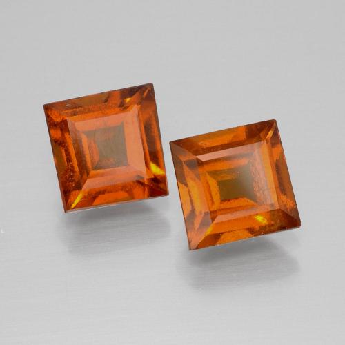 Gemas de granate hessonita Naranja fuego natural de 3.50 ct, Cuadrado, VS