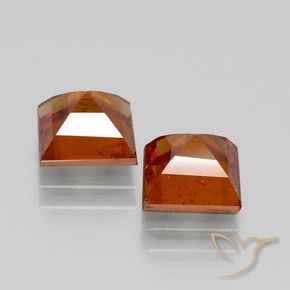 Gemas de granate hessonita Naranja fuego natural de 3.65 ct, Cuadrado, VS