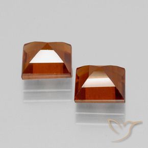 Gemas de granate hessonita Naranja oscuro natural de 3.82 ct, Cuadrado, VS