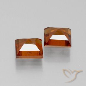 Gemas de granate hessonita Naranja oscuro natural de 3.25 ct, Cuadrado, VS-SI